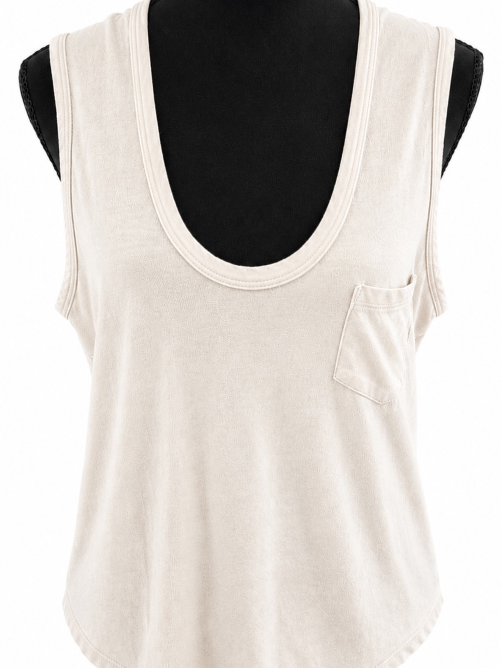 James Perse Standard Cotton Pocket Tank Top Beige Size 2